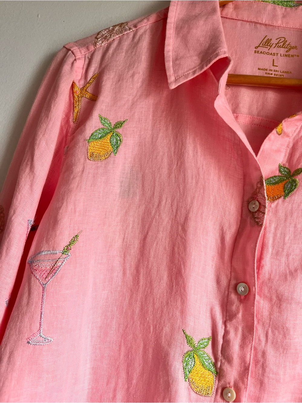 LILLY PULITZER Sea View Linen Button Down Top - Picture 8 of 12